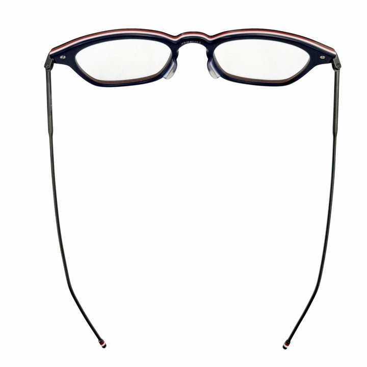極美品▼THOM BROWNE トムブラウン TB-704-C ウェリントン メガネ 眼鏡 アイウェア マットブラック 49□21-150 日本製 メンズ 箱付き