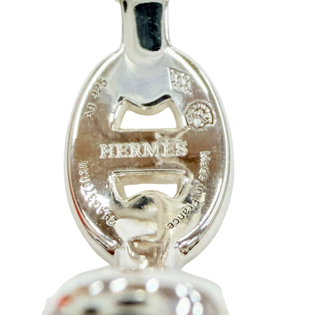 極美品◇HERMES エルメス 2024年製 シェーヌダンクル アンシェネ 925 ピアス アクセサリー シルバー 仏製 重量9.0g レディース ケース付