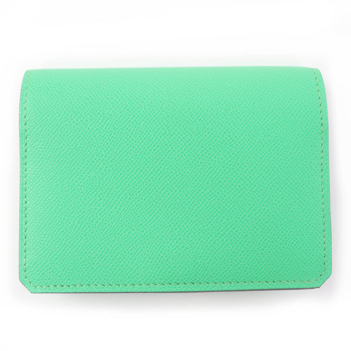未使用品☆HERMES エルメス メドール カードケース ヴォーエプソン ヴェールコミック シルバー金具 W刻印 フランス製 レディース 箱付き