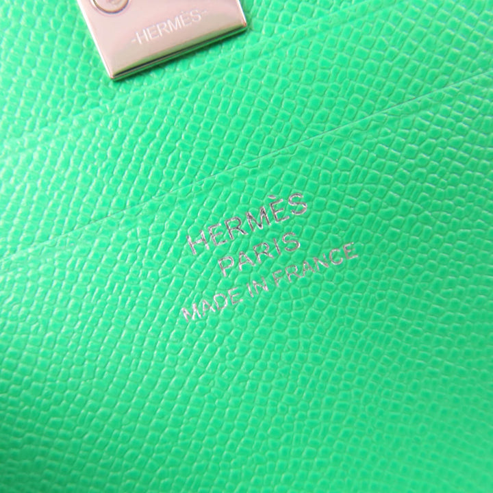 未使用品☆HERMES エルメス メドール カードケース ヴォーエプソン ヴェールコミック シルバー金具 W刻印 フランス製 レディース 箱付き