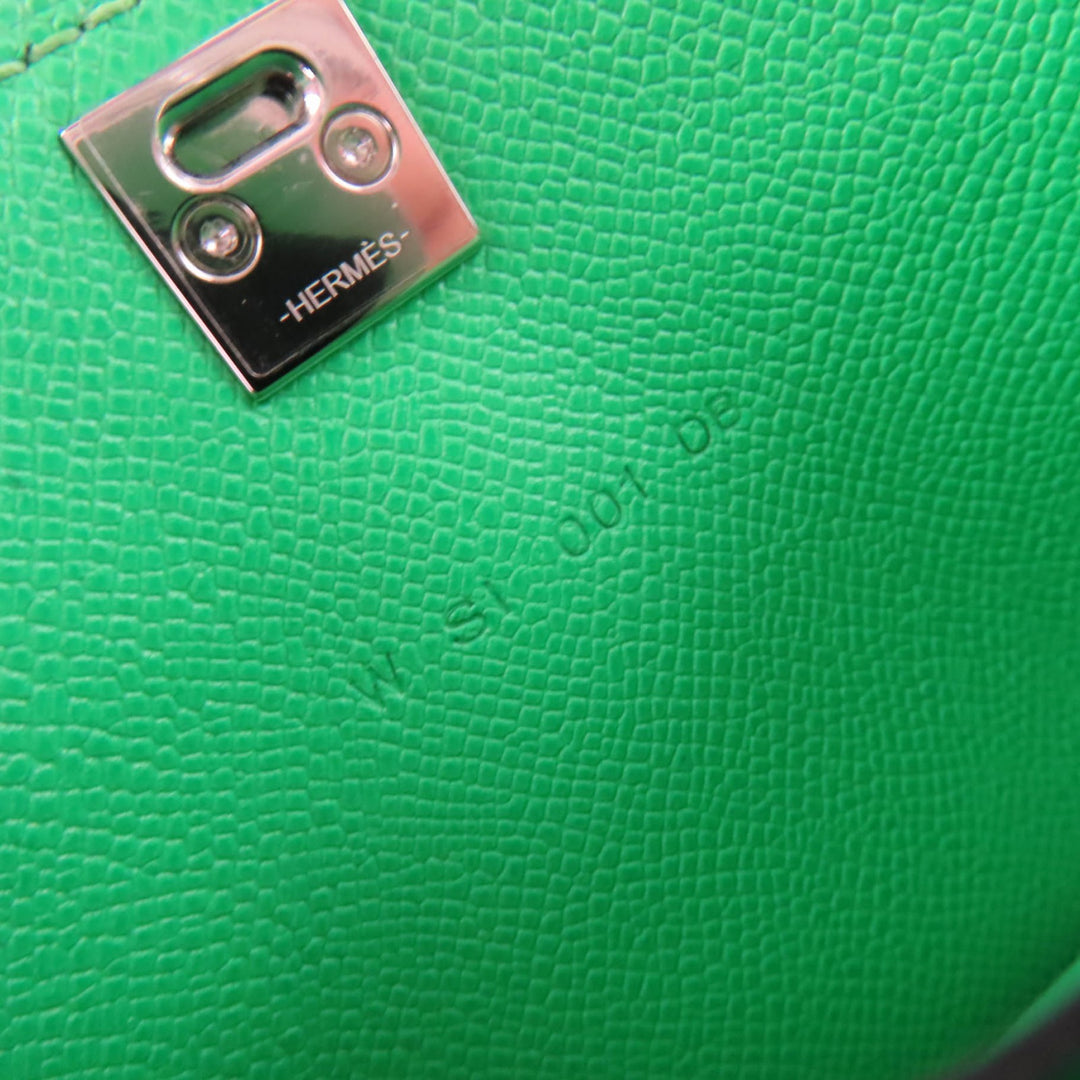 未使用品☆HERMES エルメス メドール カードケース ヴォーエプソン ヴェールコミック シルバー金具 W刻印 フランス製 レディース 箱付き