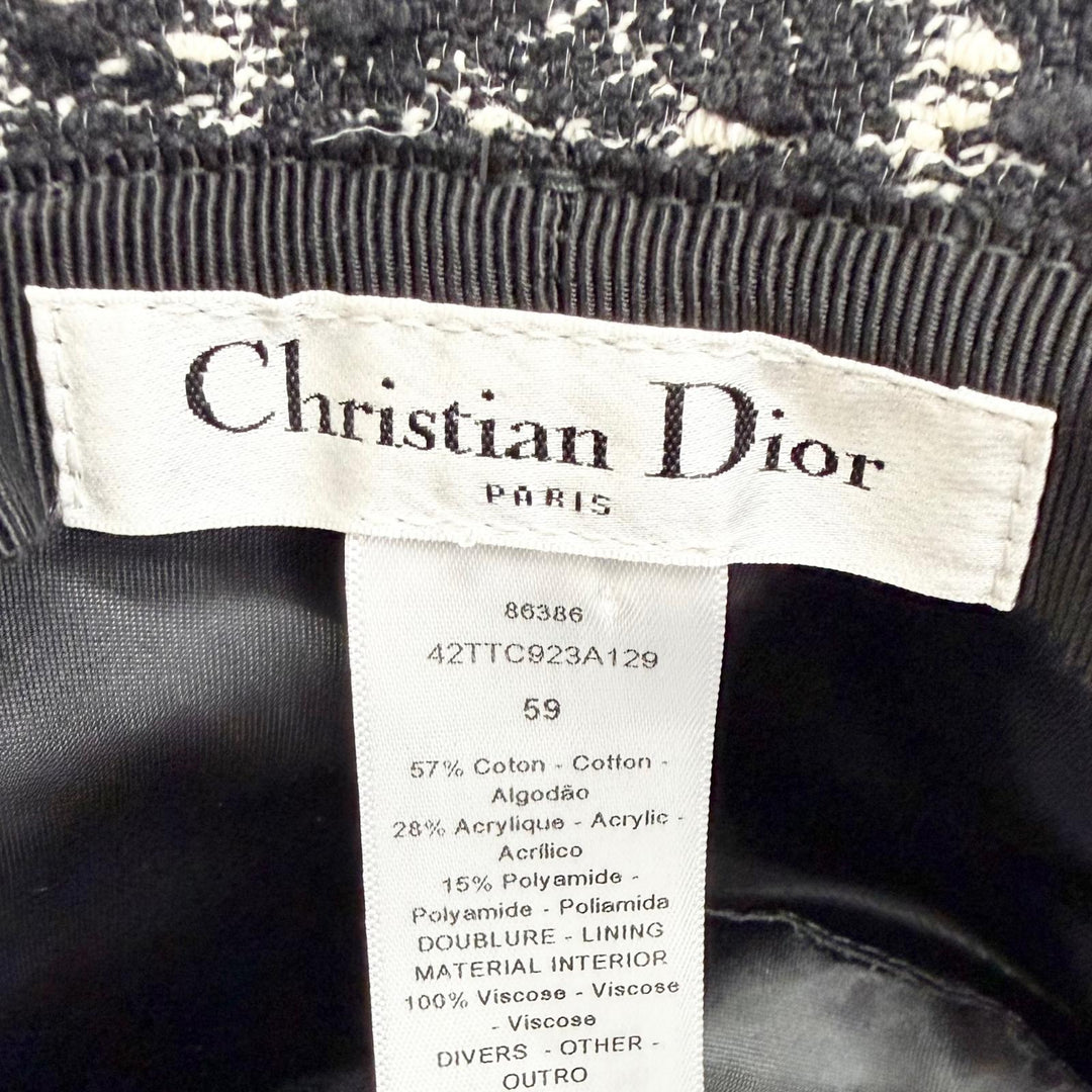 美品△Christian Dior クリスチャンディオール 42TTC923A129 TEDDY-D ボブハット マクロカナージュ バケットハット ブラック 59 正規品