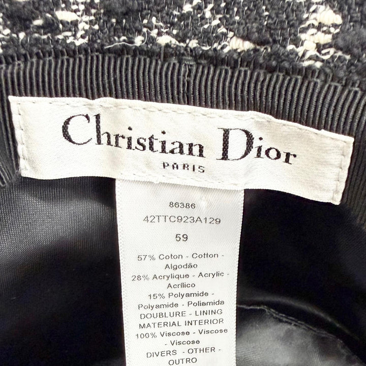 美品△Christian Dior クリスチャンディオール 42TTC923A129 TEDDY-D ボブハット マクロカナージュ バケットハット ブラック 59 正規品