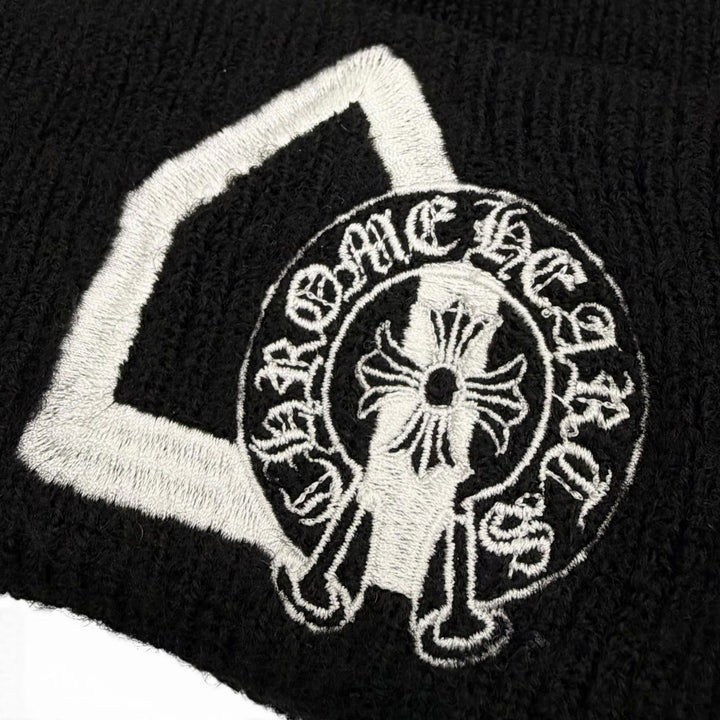 美品▼CHROME HEARTS Dover Street Market クロムハーツ ドーバー ストリート マーケット ホースシュ刺繍 ビーニー ニットキャップ OS