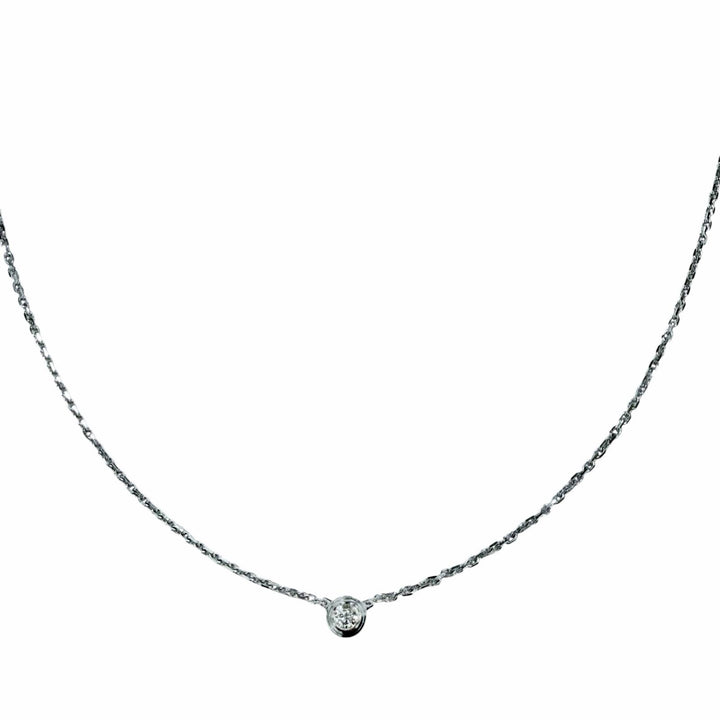 美品◇Cartier カルティエ WFE089 ダムール XS 750 WG 1Pダイヤモンド ネックレス アクセサリー ホワイトゴールド 重量2.4g レディース
