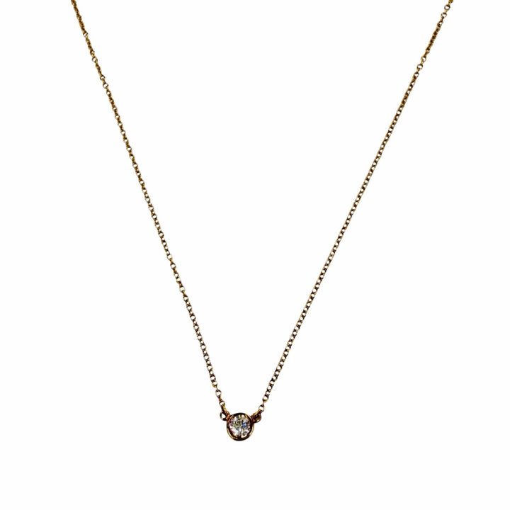 美品◇TIFFANY&amp;Co. ティファニー バイザヤード エルサペレッティ 750 PG 1Pダイヤ約0.12ct 枠直径約4.35mm ネックレス 重量1.89g