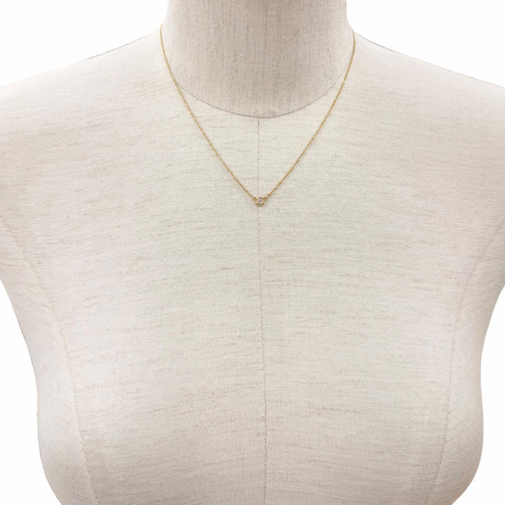 美品◇TIFFANY&amp;Co. ティファニー バイザヤード エルサペレッティ 750 PG 1Pダイヤ約0.12ct 枠直径約4.35mm ネックレス 重量1.89g