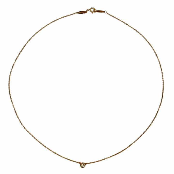 美品◇TIFFANY&amp;Co. ティファニー バイザヤード エルサペレッティ 750 PG 1Pダイヤ約0.12ct 枠直径約4.35mm ネックレス 重量1.89g