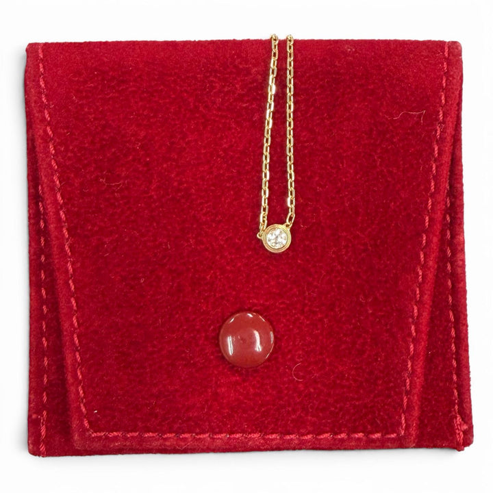 美品★Cartier カルティエ ダムール SM AU750 ダイヤモンド 41.3cm ネックレス ピンクゴールド 総重量2.79g レディース 保存袋付き
