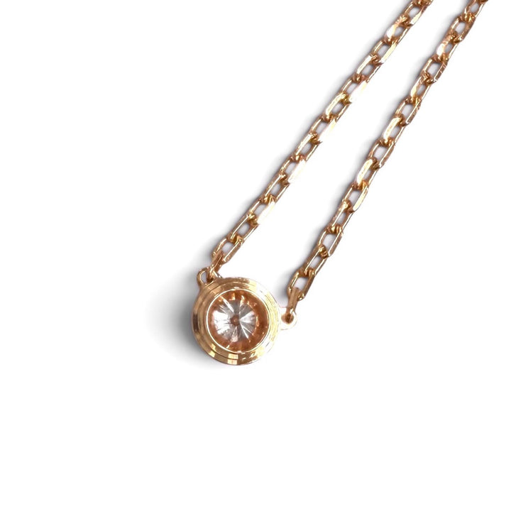 美品★Cartier カルティエ ダムール SM AU750 ダイヤモンド 41.3cm ネックレス ピンクゴールド 総重量2.79g レディース 保存袋付き