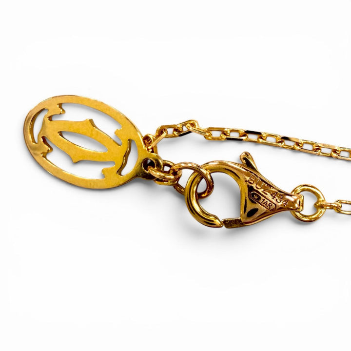 美品★Cartier カルティエ ダムール SM AU750 ダイヤモンド 41.3cm ネックレス ピンクゴールド 総重量2.79g レディース 保存袋付き