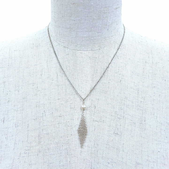 美品☆TIFFANY&amp;Co. ティファニー エルサペレッティ メッシュ タッセル ペンダント 925 フレッシュウォーターパール シルバー 重量3.1g