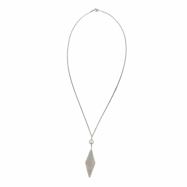 美品☆TIFFANY&amp;Co. ティファニー エルサペレッティ メッシュ タッセル ペンダント 925 フレッシュウォーターパール シルバー 重量3.1g