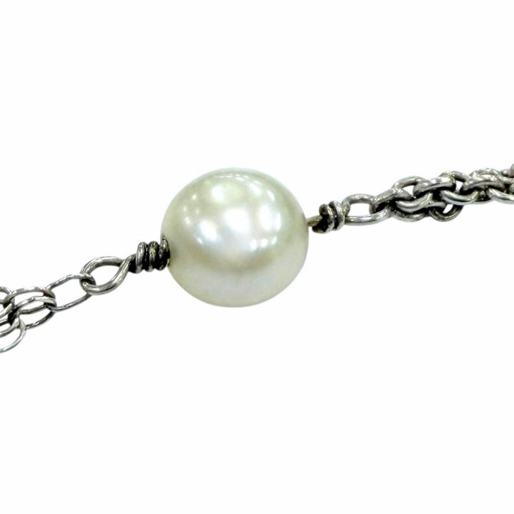 美品☆TIFFANY&amp;Co. ティファニー エルサペレッティ メッシュ タッセル ペンダント 925 フレッシュウォーターパール シルバー 重量3.1g