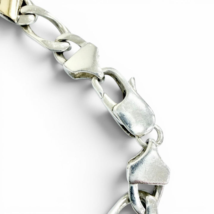 美品△TIFFANY&amp;Co. ティファニー フィガロ 925 750 チェーン ブレスレット 19cm シルバー ゴールド 重量10.7g レディース オススメ◎
