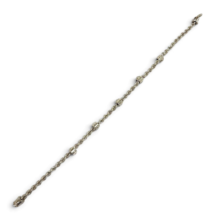 美品★LOUIS VUITTON ルイヴィトン 2023年製 M01748 ネックレス LVロープ モノグラム ネックレス アクセサリー シルバー 伊製 メンズ