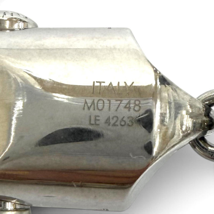 美品★LOUIS VUITTON ルイヴィトン 2023年製 M01748 ネックレス LVロープ モノグラム ネックレス アクセサリー シルバー 伊製 メンズ
