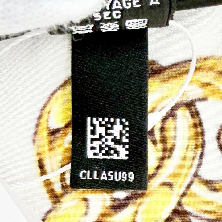 未使用品△CHANEL シャネル 2025-26年 クルーズ コレクション ショー シルク サテン スカーフ ライトベージュ マルチカラー 定価122100円