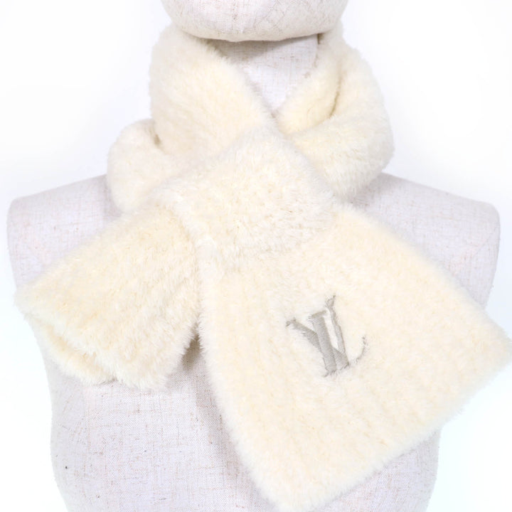 美品☆LOUIS VUITTON ルイヴィトン 2025年製 M90803 マフラー･オンリー LV･ミニ コンフィ ウール マフラー オフホワイト イタリア製