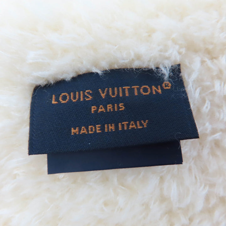 美品☆LOUIS VUITTON ルイヴィトン 2025年製 M90803 マフラー･オンリー LV･ミニ コンフィ ウール マフラー オフホワイト イタリア製