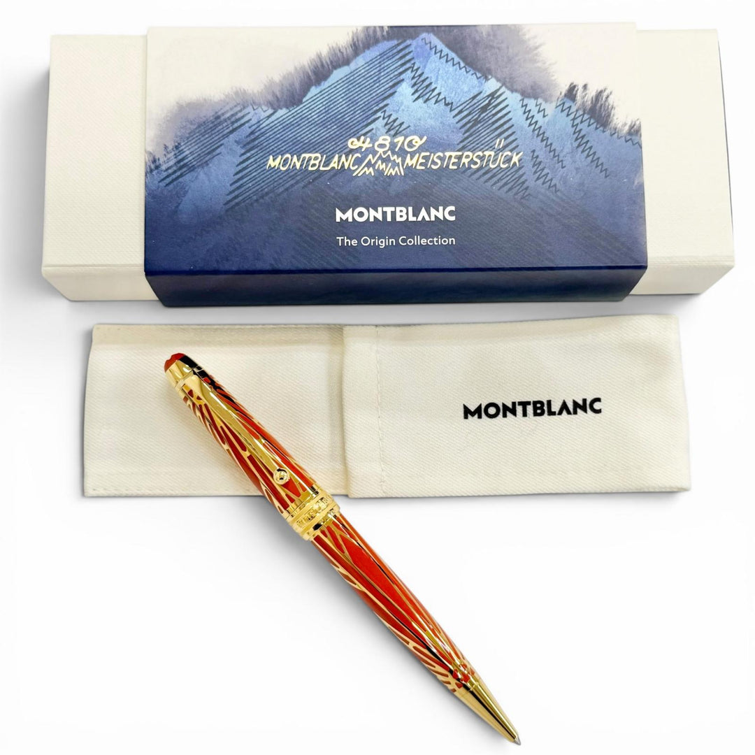 極美△MONTBLANC モンブラン マイスターシュテュック ジ オリジン コレクション ソリテール ミッドサイズ 100周年記念 筆記◎ 定価325600
