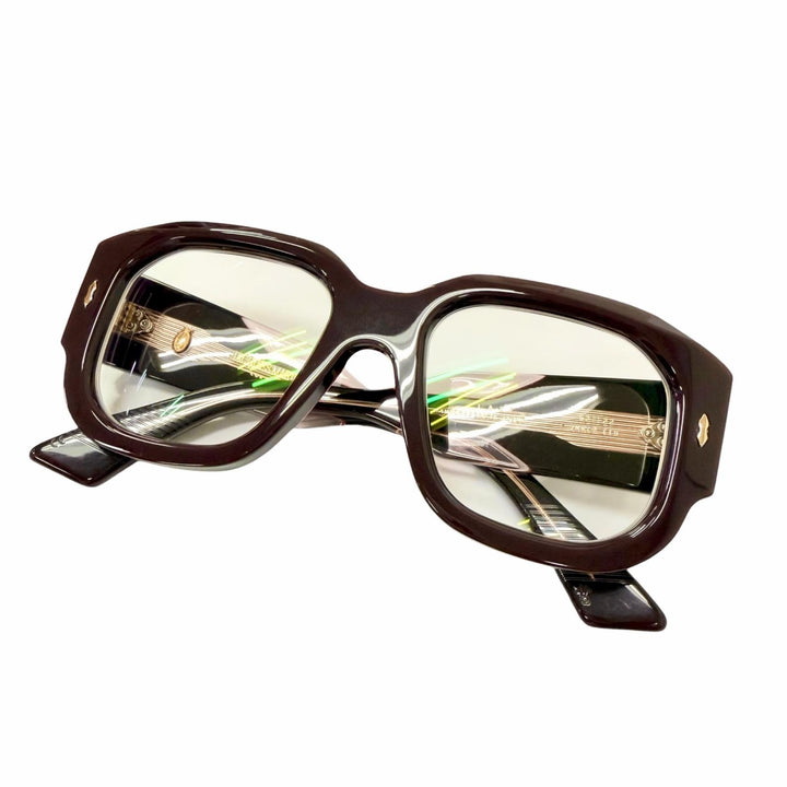 美品□JACQUESMARIEMAGE ジャックマリーマージュ LACY 108/250 メガネ 眼鏡 アイウェア ボルドー 52□22 度入り 日本製 メンズ 箱付き