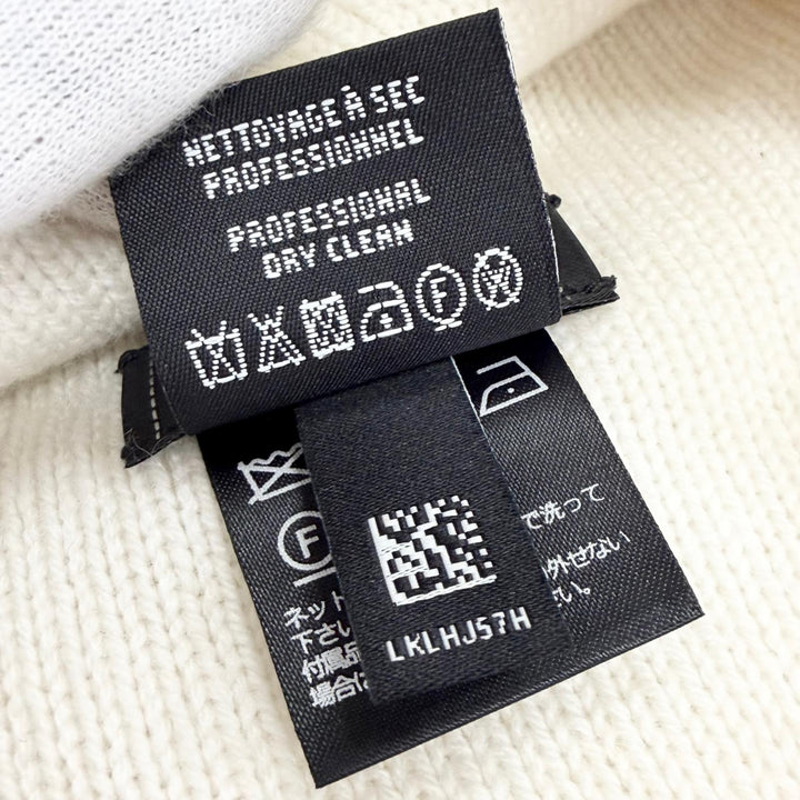 美品△CHANEL シャネル カシミヤ100% ココマーク ハートラインストーン ニット帽 ニットキャップ ホワイト イタリア製 正規品 箱付き