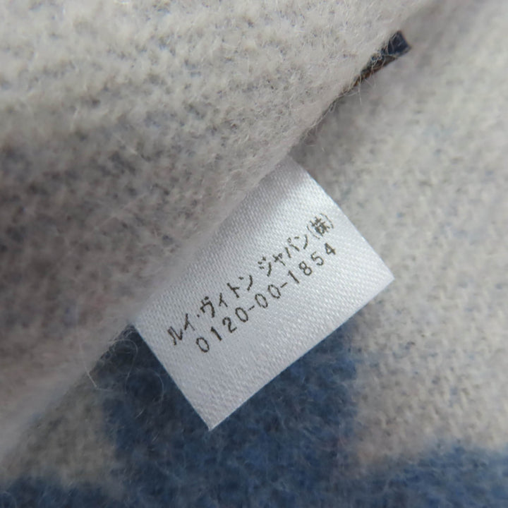 極美品☆LOUIS VUITTON ルイヴィトン M75704 エシャルプ・レイキャビック カシミヤ100％ モノグラム マフラー ライトブルー 正規品