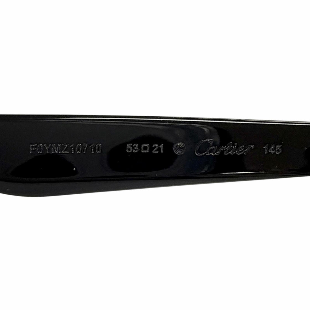 良品△Cartier カルティエ CT0395SA プルミエール ドゥカルティエ ボストン サングラス ブラック レンズ：ブルー 53□21-145 度入り 伊製