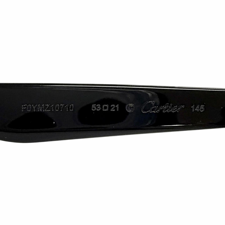 良品△Cartier カルティエ CT0395SA プルミエール ドゥカルティエ ボストン サングラス ブラック レンズ：ブルー 53□21-145 度入り 伊製