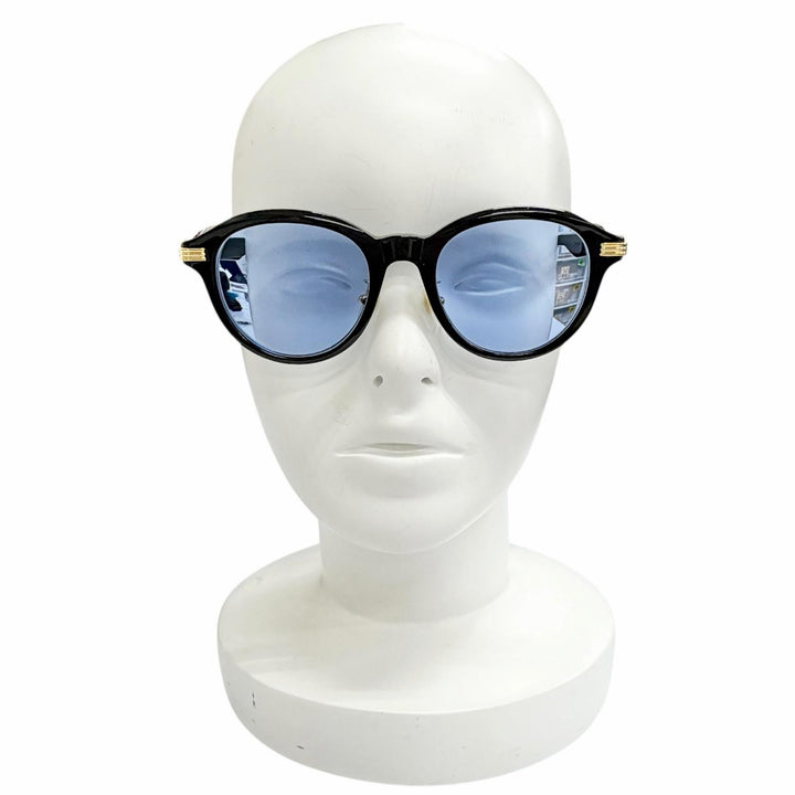 良品△Cartier カルティエ CT0395SA プルミエール ドゥカルティエ ボストン サングラス ブラック レンズ：ブルー 53□21-145 度入り 伊製