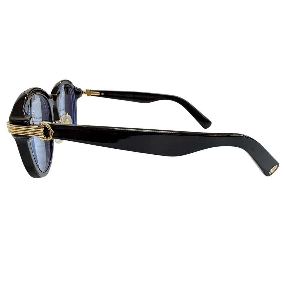 良品△Cartier カルティエ CT0395SA プルミエール ドゥカルティエ ボストン サングラス ブラック レンズ：ブルー 53□21-145 度入り 伊製