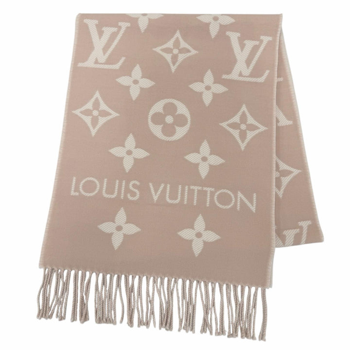 極美品☆LOUIS VUITTON ルイヴィトン 2025年製 M77854 マフラー・LV エセンシャル ウール100％ ベージュローズ 170×34cm 伊製 正規品