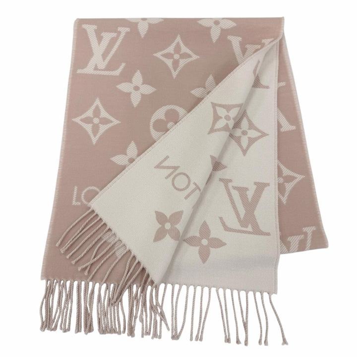 極美品☆LOUIS VUITTON ルイヴィトン 2025年製 M77854 マフラー・LV エセンシャル ウール100％ ベージュローズ 170×34cm 伊製 正規品