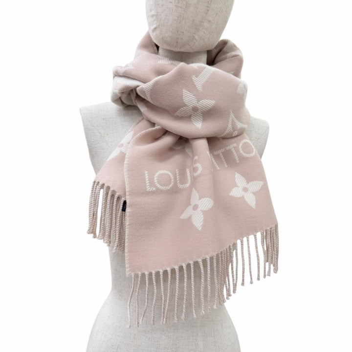 極美品☆LOUIS VUITTON ルイヴィトン 2025年製 M77854 マフラー・LV エセンシャル ウール100％ ベージュローズ 170×34cm 伊製 正規品