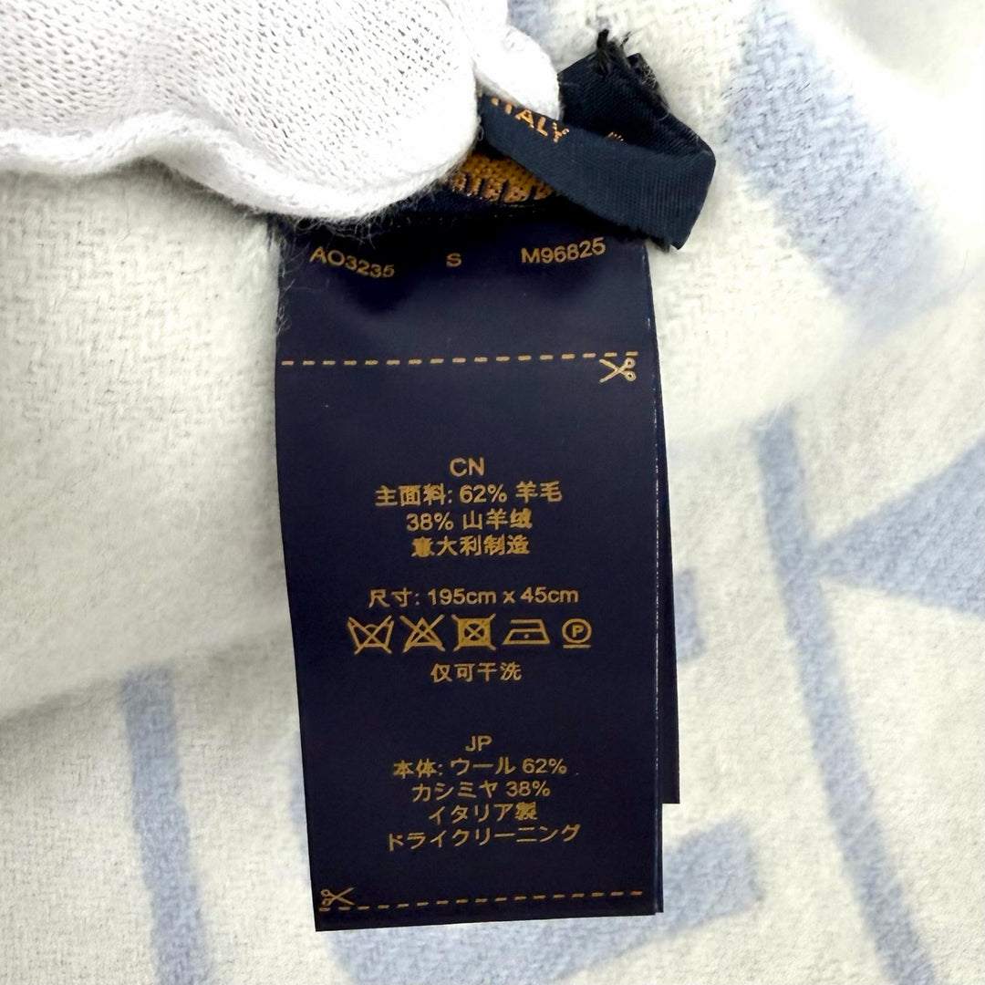 美品★LOUIS VUITTON ルイヴィトン 2025年製 M96825 マフラー ロック アンド キーズ カシミヤ混 グリ フリンジ 正規品 定価168300円