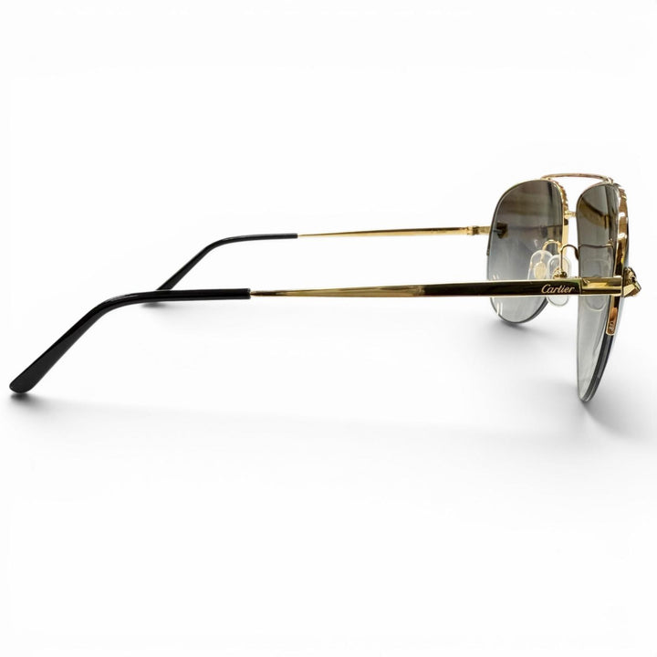 極美品▼Cartier カルティエ CT0065S パンテール ドゥ カルティエ ツーブリッジ グラデーションレンズ アイウェア サングラス 60□13 140