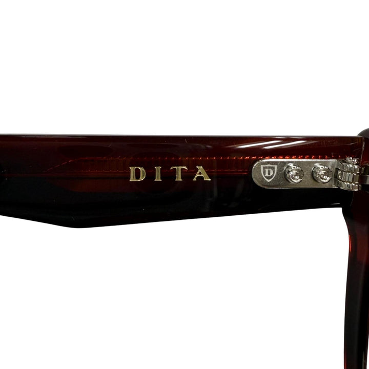 未使用品◇DITA ディータ DTX734 AMOZA メガネ 眼鏡 クリアレッド ゴールド シルバー金具 52□18 148 デモレンズ 日本製 レディース