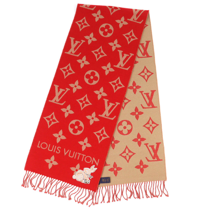 極美品△LOUIS VUITTON ルイヴィトン 2022年 M78166 エシャルプ LV エセンシャル プレシャス ラビット 干支コレクション マフラー 正規品