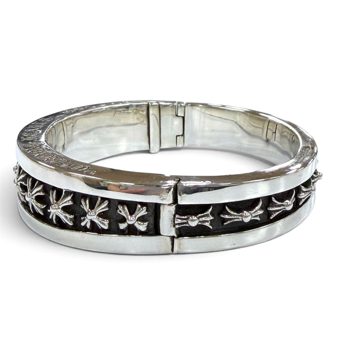 美品▼CHROME HEARTS クロムハーツ NARROW V BAND CH Plus Bangle ナローV バンド CHプラス バングル 925 シルバー 重量151.5g メンズ