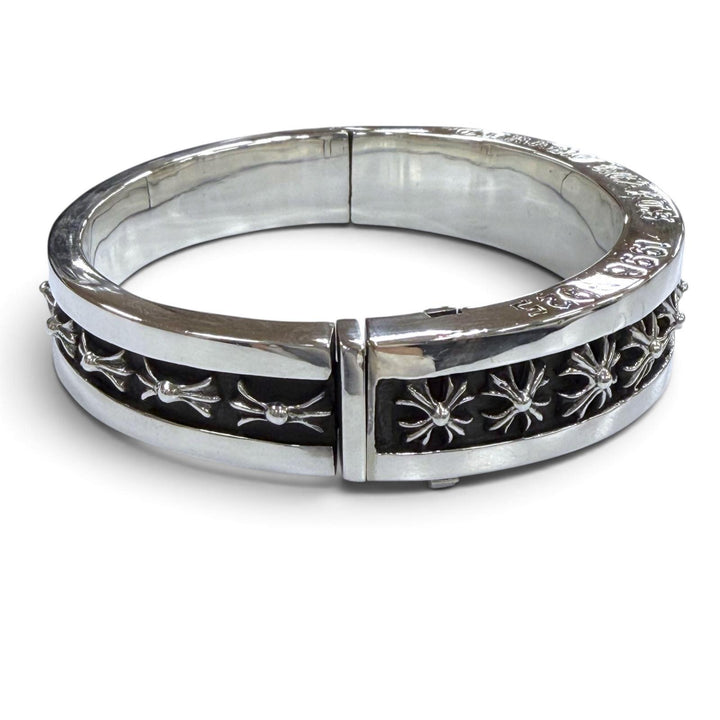 美品▼CHROME HEARTS クロムハーツ NARROW V BAND CH Plus Bangle ナローV バンド CHプラス バングル 925 シルバー 重量151.5g メンズ