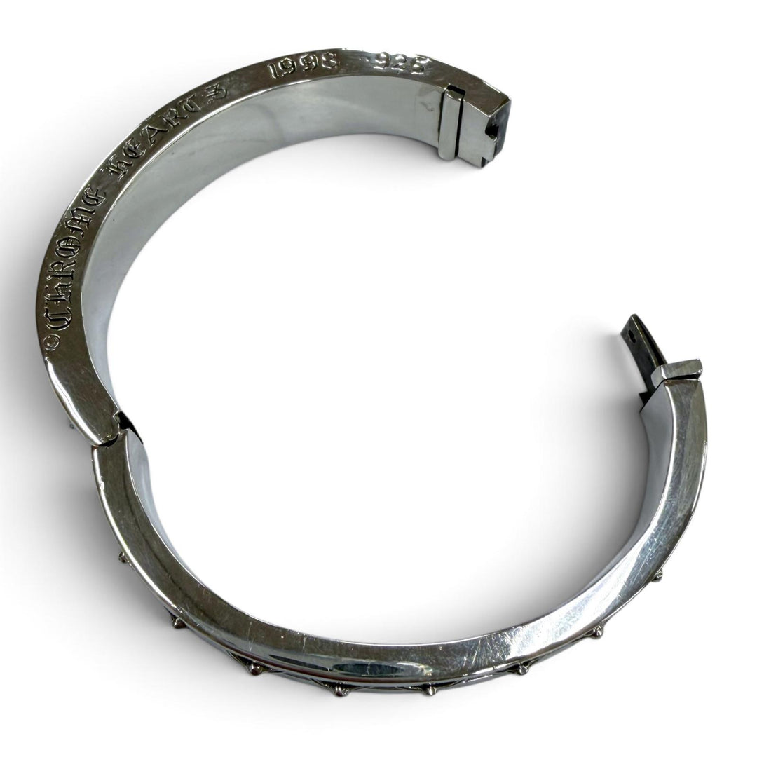 美品▼CHROME HEARTS クロムハーツ NARROW V BAND CH Plus Bangle ナローV バンド CHプラス バングル 925 シルバー 重量151.5g メンズ
