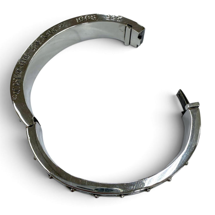 美品▼CHROME HEARTS クロムハーツ NARROW V BAND CH Plus Bangle ナローV バンド CHプラス バングル 925 シルバー 重量151.5g メンズ