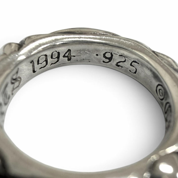極美品□CHROME HEARTS クロムハーツ SCRL BAND SV925 スクロールバンド リング 指輪 シルバー JP4号 希少サイズ 重量5.2g 保存袋付き