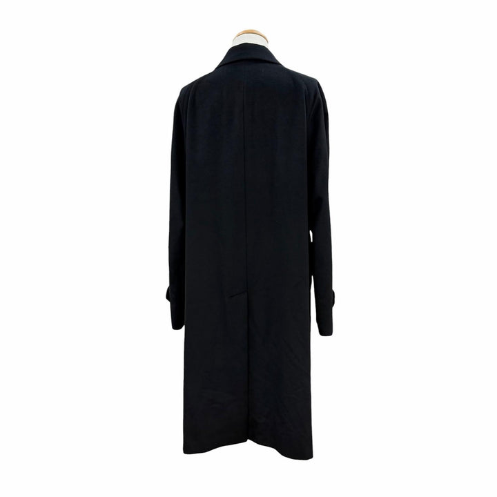 極美品▼BURBERRY LONDON バーバリーロンドン カシミヤ100% 比翼仕立て ステンカラーコート ブラック 96-180-7(Lサイズ相当) 正規品