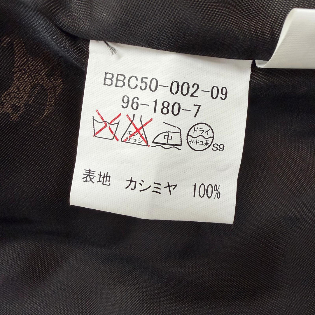 極美品▼BURBERRY LONDON バーバリーロンドン カシミヤ100% 比翼仕立て ステンカラーコート ブラック 96-180-7(Lサイズ相当) 正規品