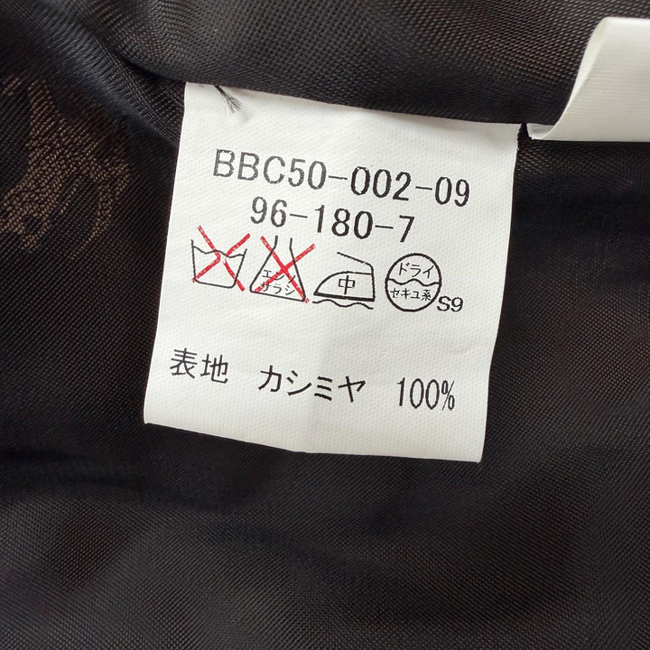 極美品▼BURBERRY LONDON バーバリーロンドン カシミヤ100% 比翼仕立て ステンカラーコート ブラック 96-180-7(Lサイズ相当) 正規品