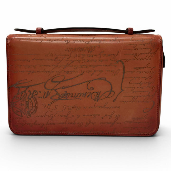 美品▼BERLUTI ベルルッティ イタウバ ワイド グラディアント マキシ ロングジップウォレット スクリットレザー カリグラフィ 長財布