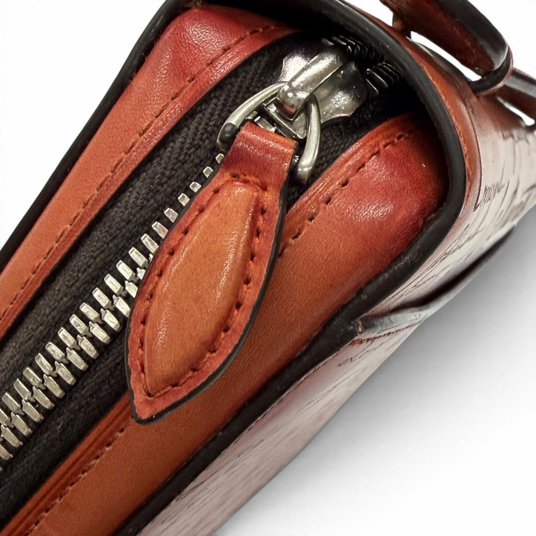 美品▼BERLUTI ベルルッティ イタウバ ワイド グラディアント マキシ ロングジップウォレット スクリットレザー カリグラフィ 長財布