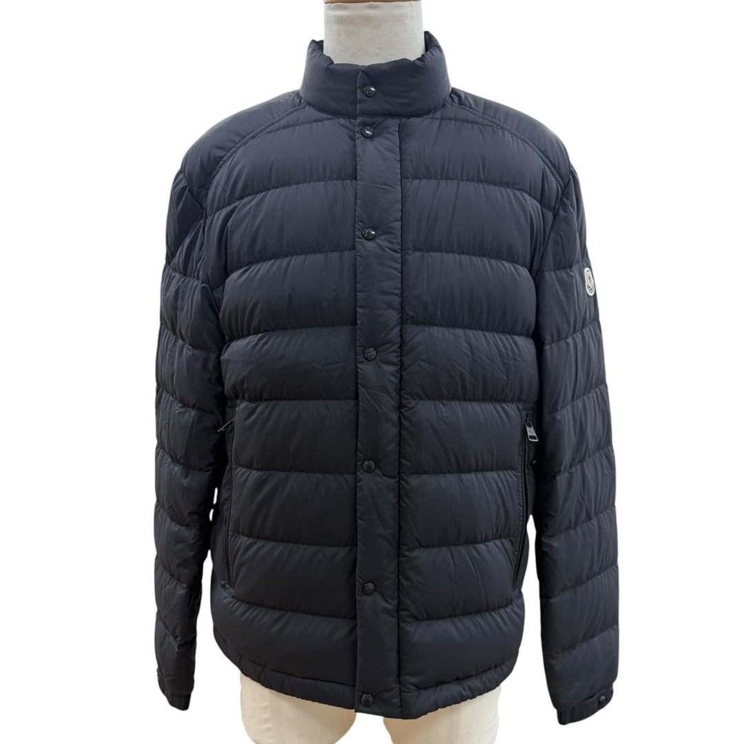 美品▼MONCLER モンクレール 2024年製 SELVES ロゴワッペン付き ダブルジップアップ ダウンジャケット ブラック 3 正規品 メンズ